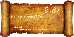 Ekker Csanád névjegykártya