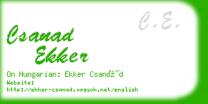 csanad ekker business card
